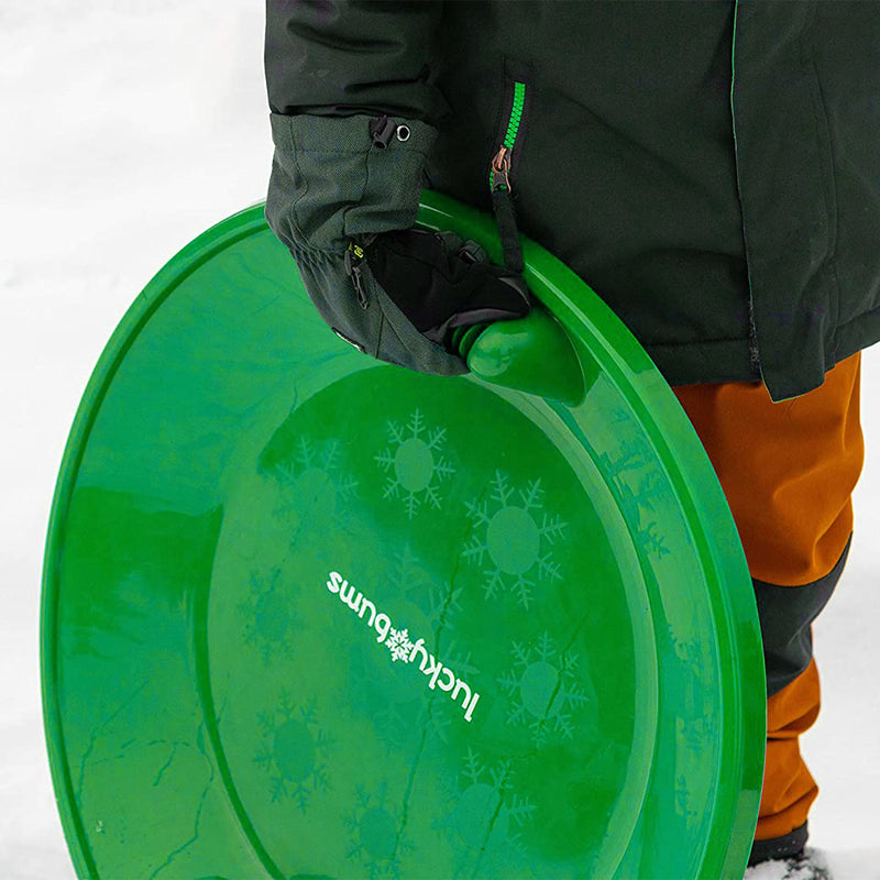 Lucky Bums Circular Saucer Snow Sled for Winter Sledding, 25" Diameter, Green