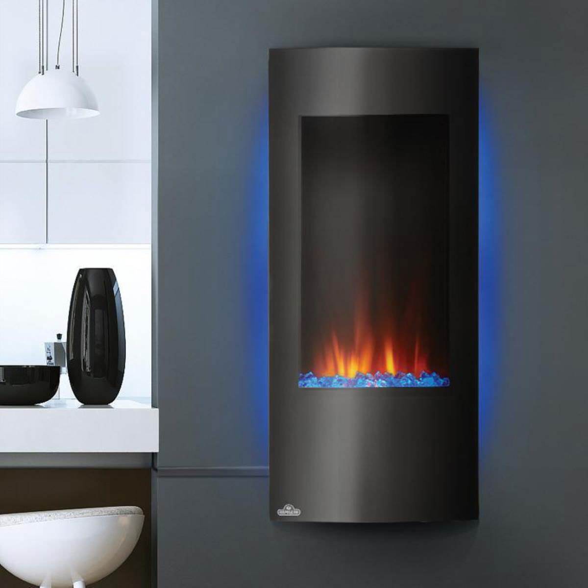 Napoleon 38-Inch Vertical Black Wall Mount Electric Fireplace (Open Box)