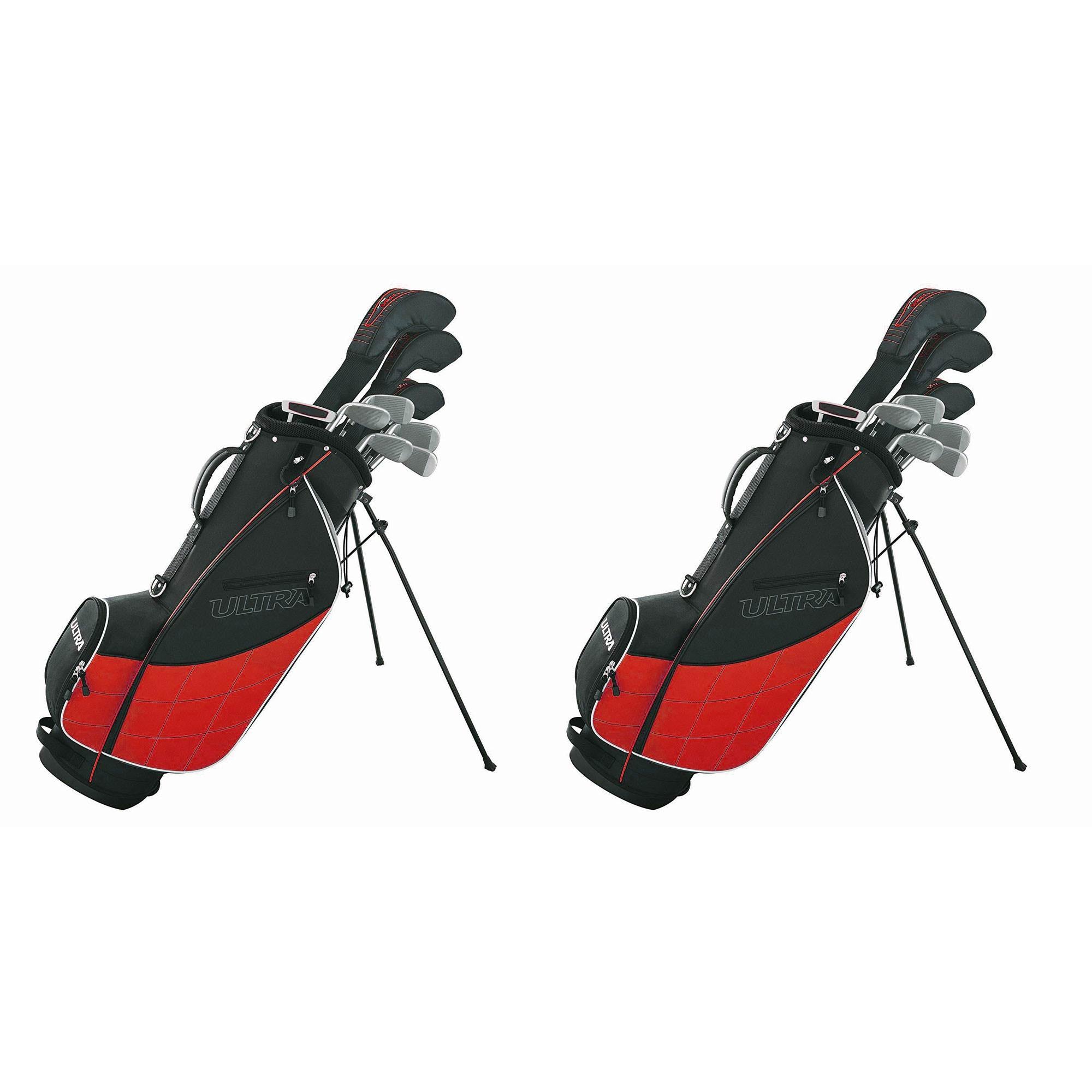 Wilson Ultra Men's Complete Right Hand Golf Club Set & Stand, Red (2 Pack)