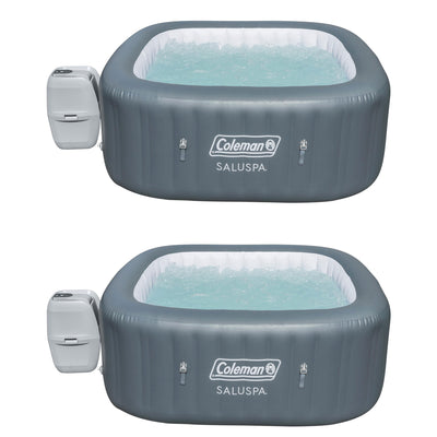 Coleman SaluSpa 4 Person Portable Inflatable AirJet Spa Hot Tub, Gray (2 Pack)