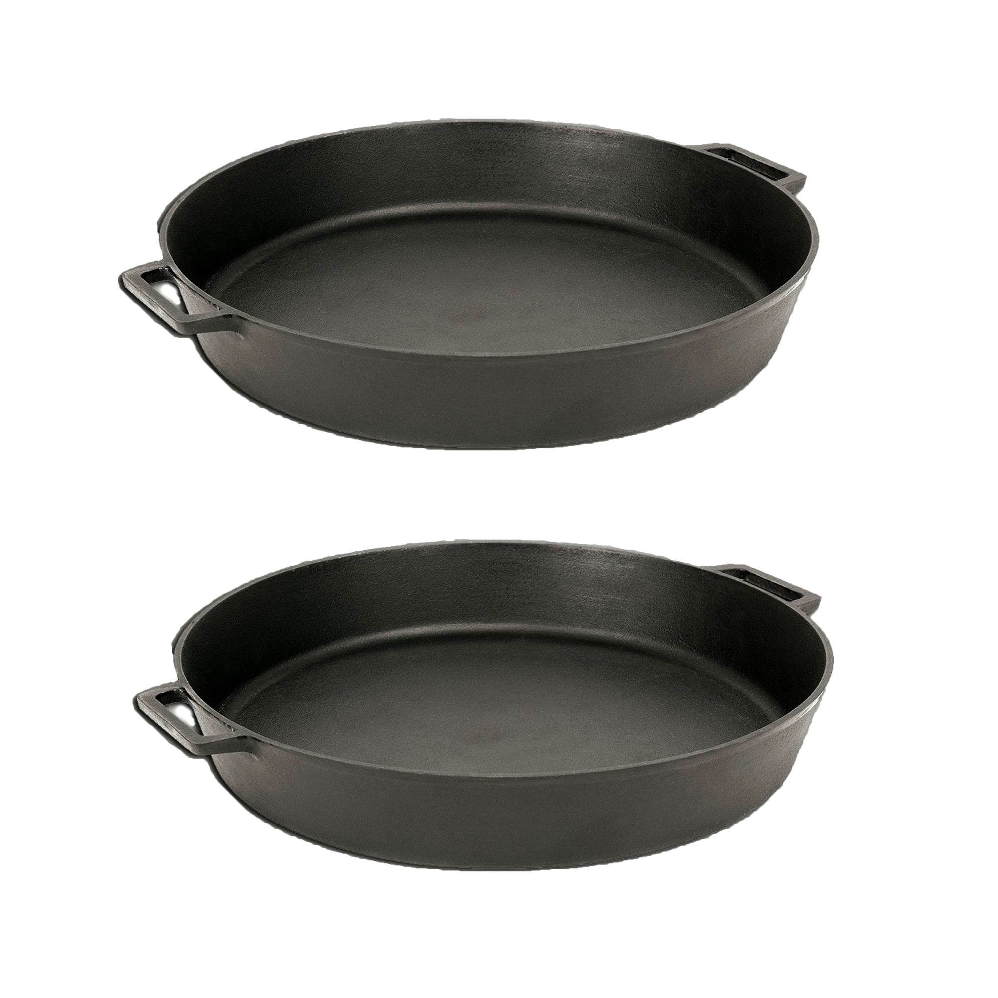Bayou Seasoned Large 20 Inch Cast Iron Cooking Cookware Skillet Pan (2 Pack) - VMInnovations