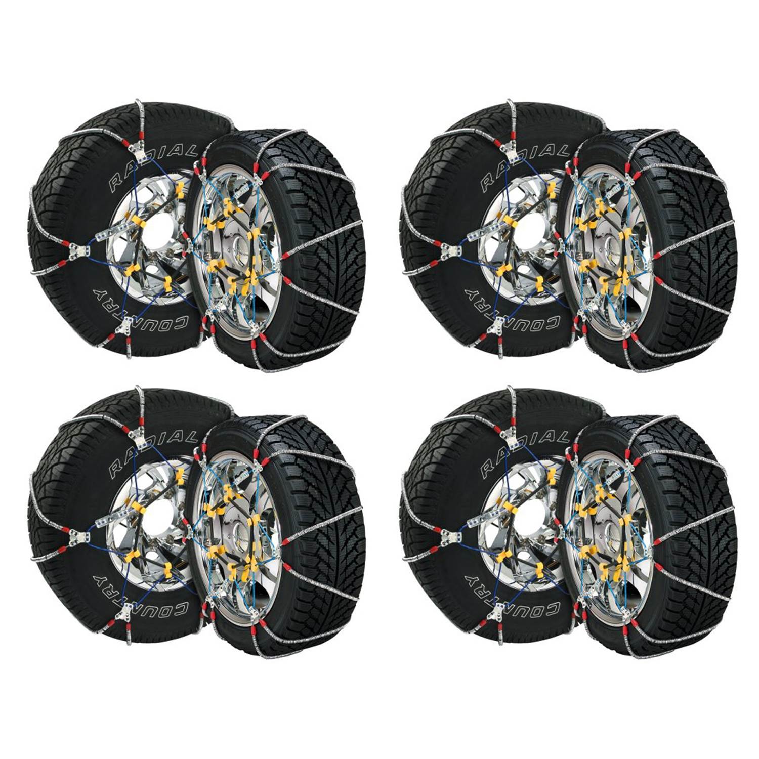 Security Chain SZ135 Super Z6 Car Truck Snow Radial Cable Tire Chain, 8 Pack