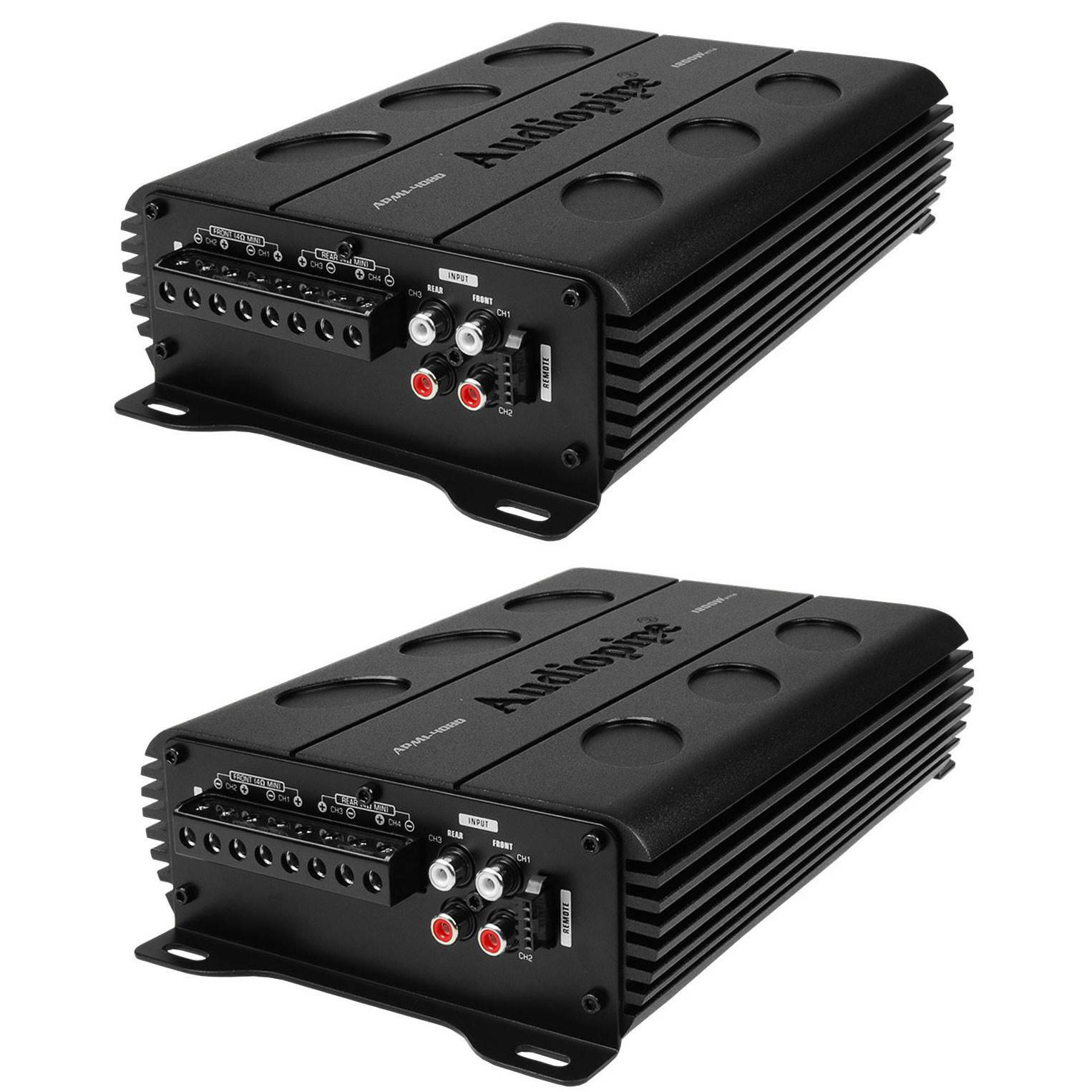 Audiopipe 1200 Watt Class AB 4 Channel Amp Car Audio Speaker Amplifier (2 Pack)