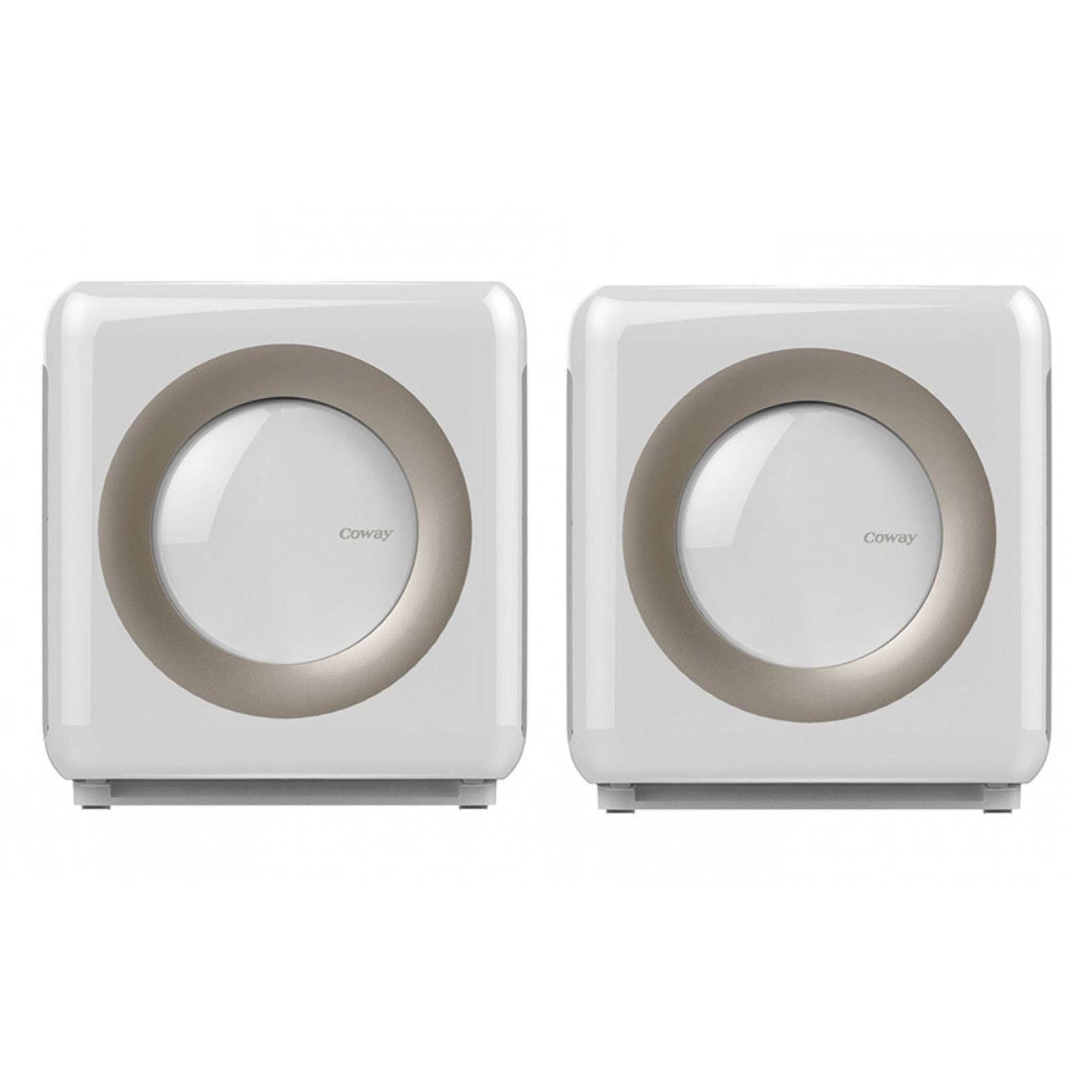 Coway Mighty 4 Stage Filtration Air Purifier w/ HEPA & Eco Mode, White (2 Pack)