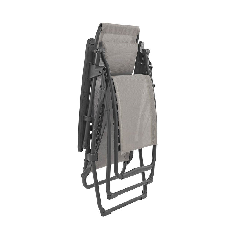 Lafuma Futura Zero Gravity Outdoor Steel Lawn Recliner Chair, Seigle (2 Pack)