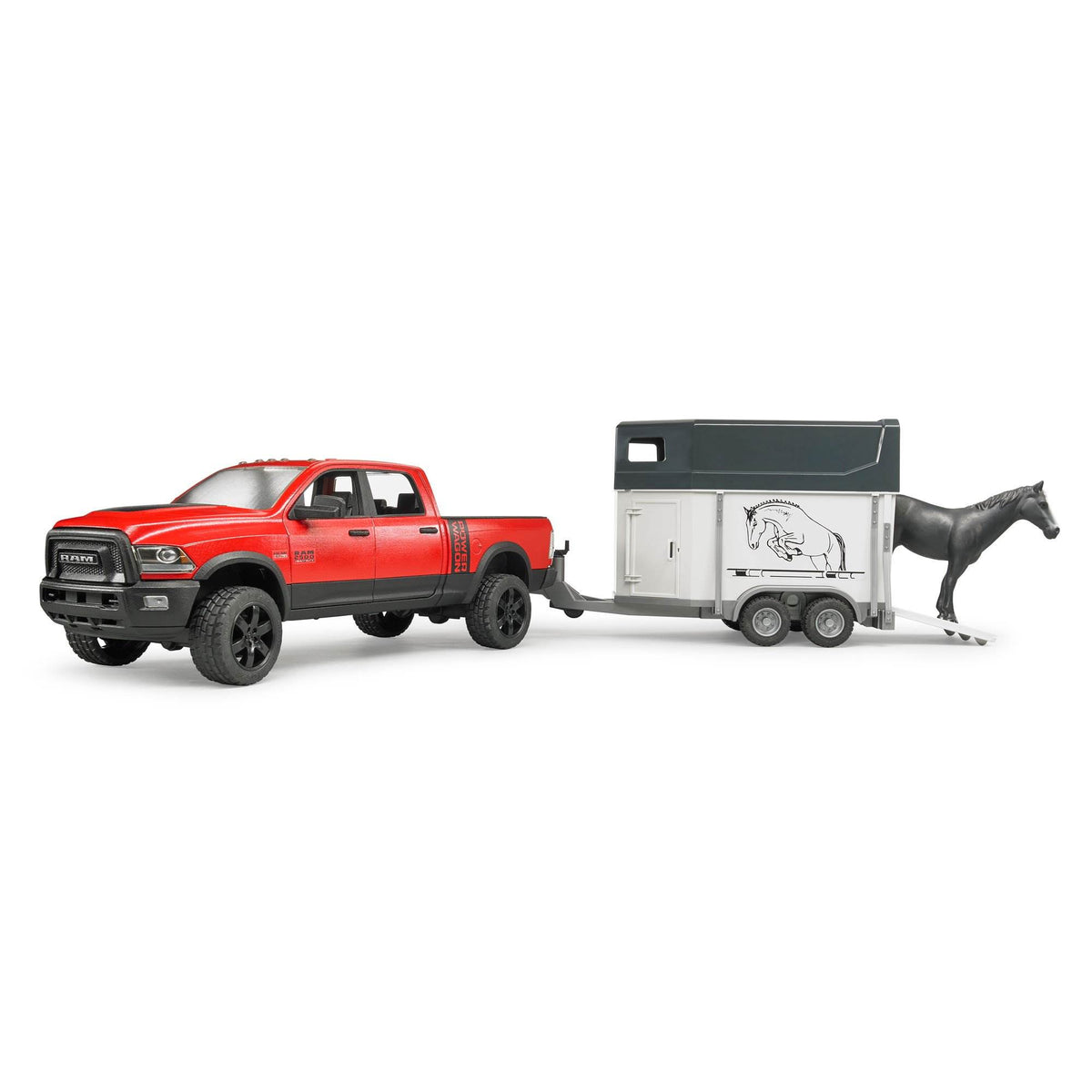 Bruder Toys Power Wagon Pickup Truck Toy with Horse Trailer and Horse (2 Pack)