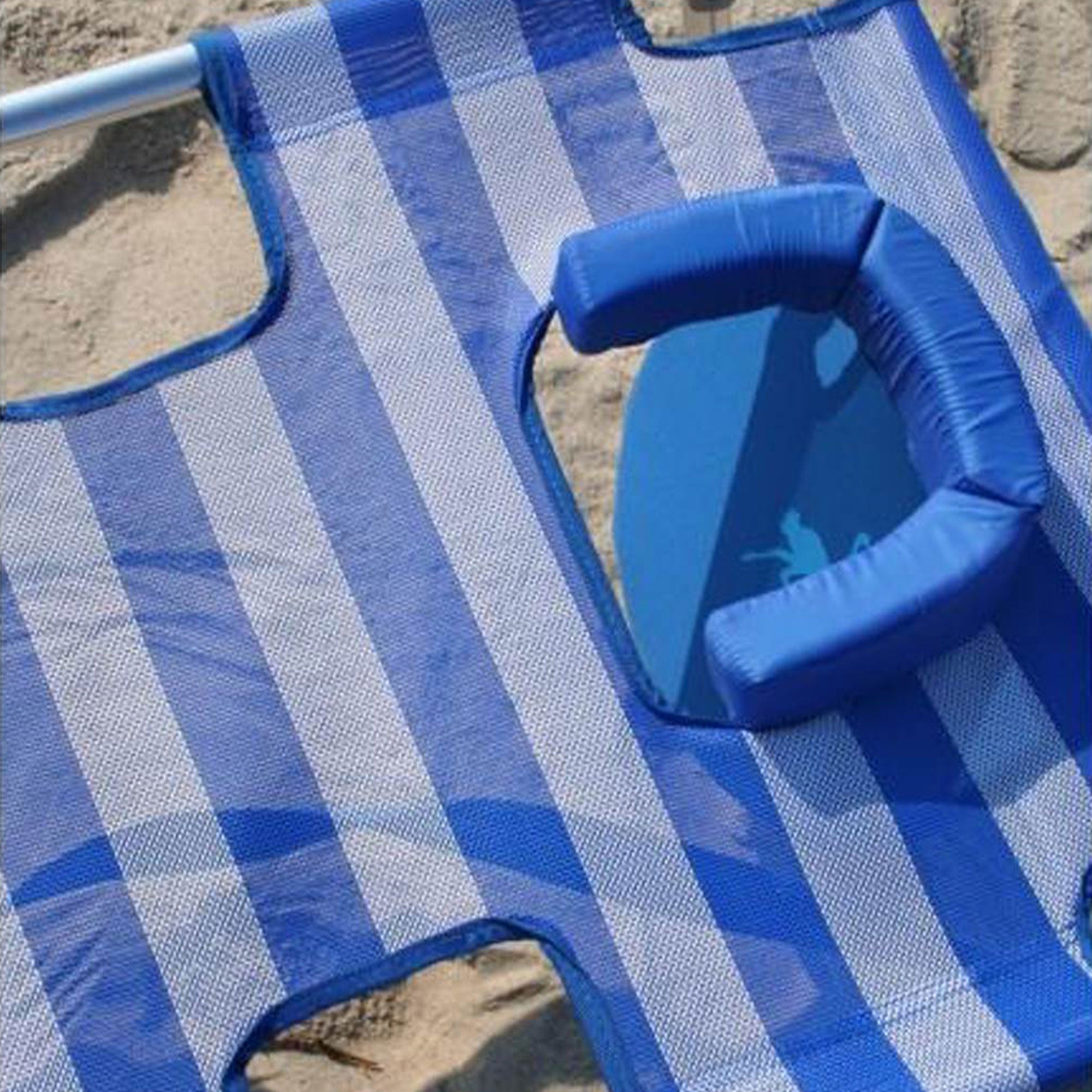 Ostrich Original 3N1 Outdoor Beach Lounge Chair w/ Footrest, Stripe (Open Box) - VMInnovations