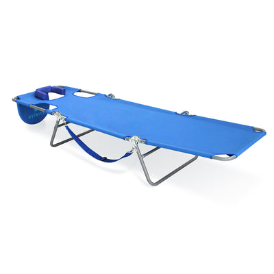 Ostrich Chaise Lounge, Facedown Beach Camping Pool Tanning Chair, Ocean Blue