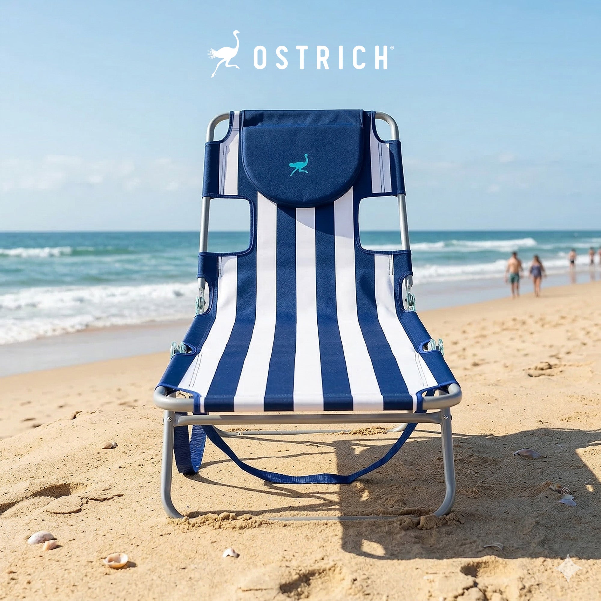 Ostrich The Original Chaise Lounge Portable Beach Chair & Custom Fitted Towel
