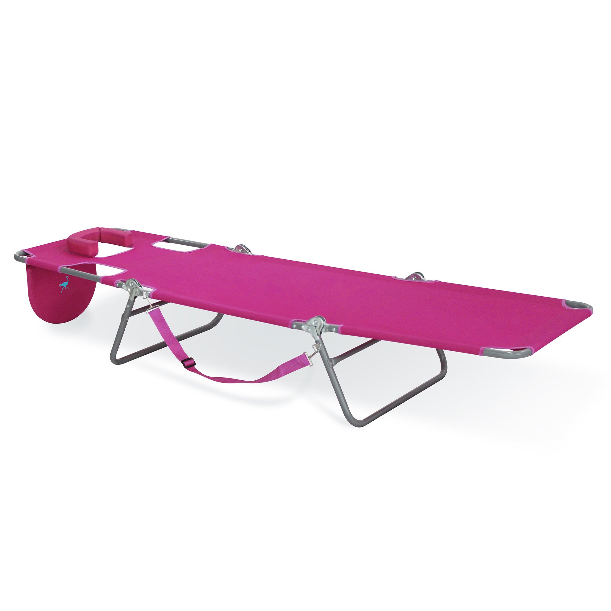 Ostrich Chaise Lounge Folding Sunbathing Poolside Beach Chair, Pink (For Parts) - VMInnovations
