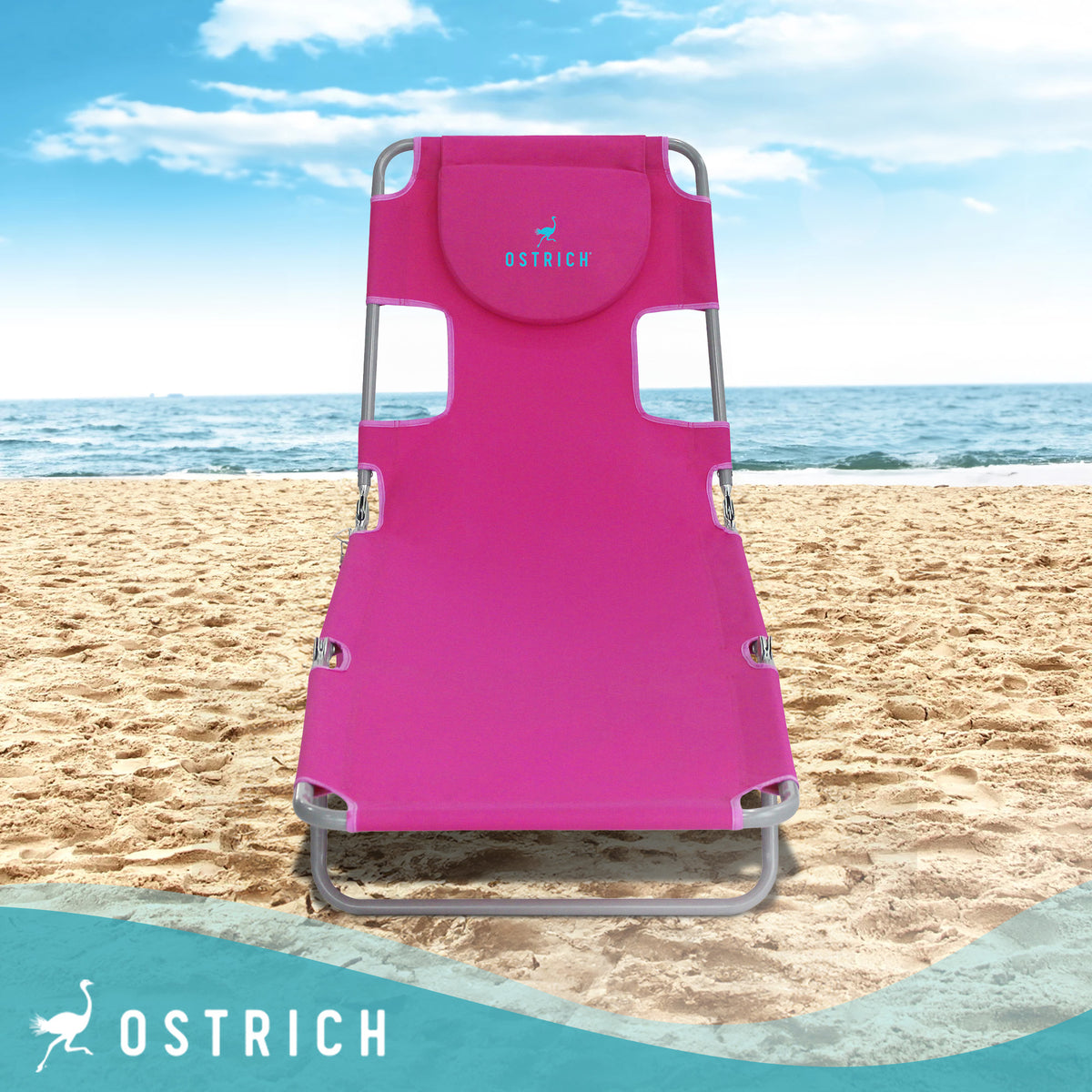 Ostrich Chaise Lounge Folding Portable Sunbathing Poolside Beach Chair (4 Pack)