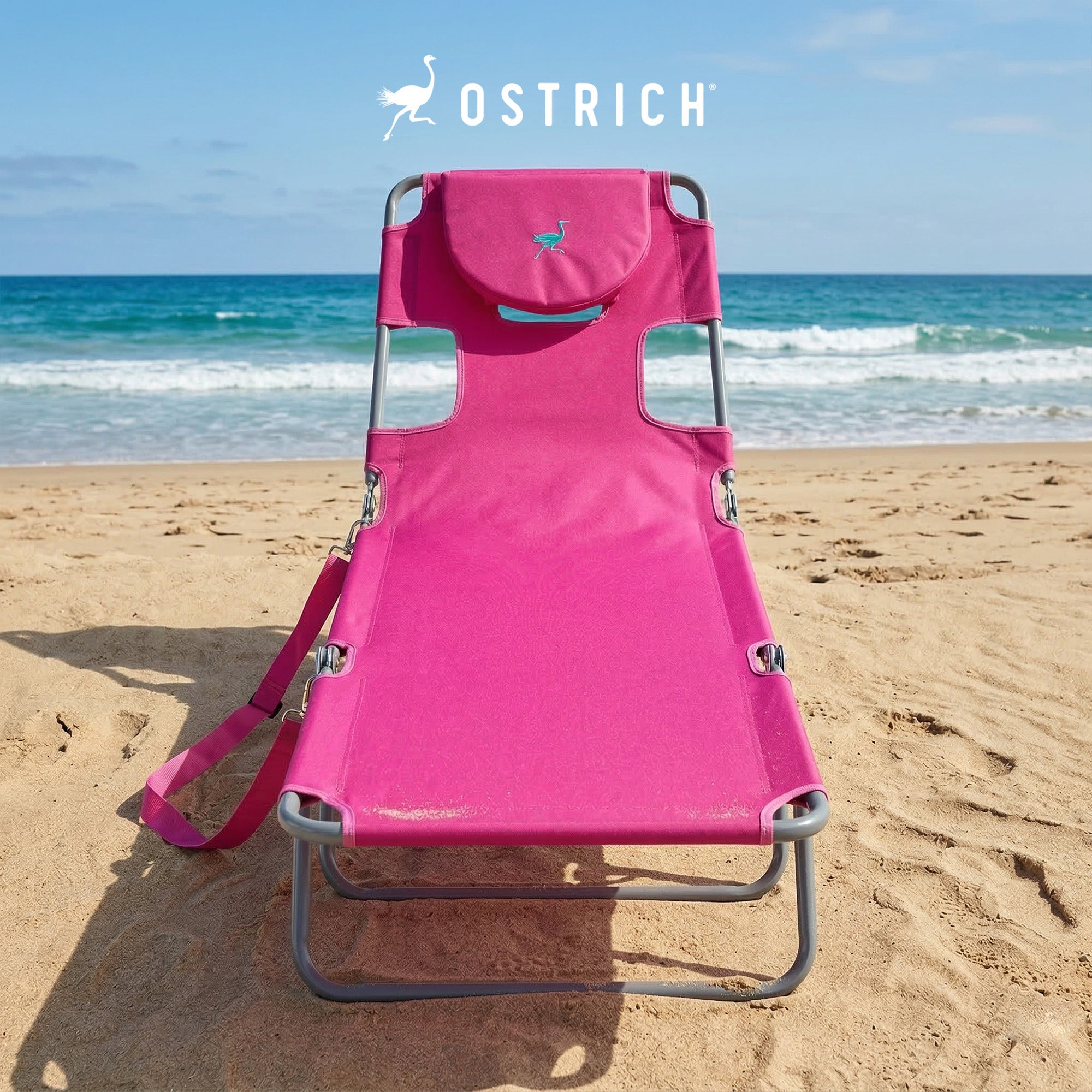 Ostrich The Original Chaise Lounge Portable Beach Chair & Custom Fitted Towel