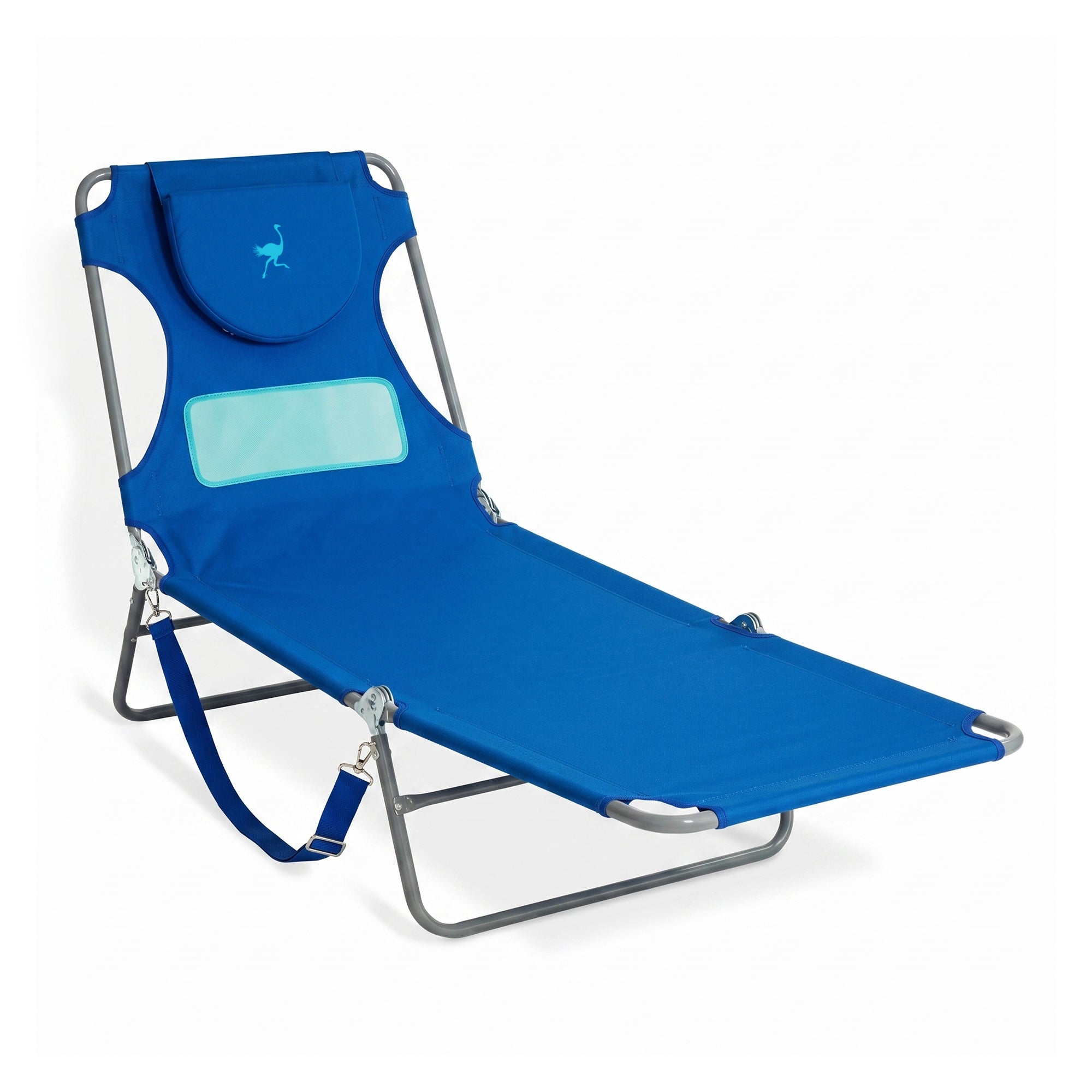 Ostrich Ladies Comfort Lounger, Beach Camping Pool Tanning Chair, Blue(Open Box)