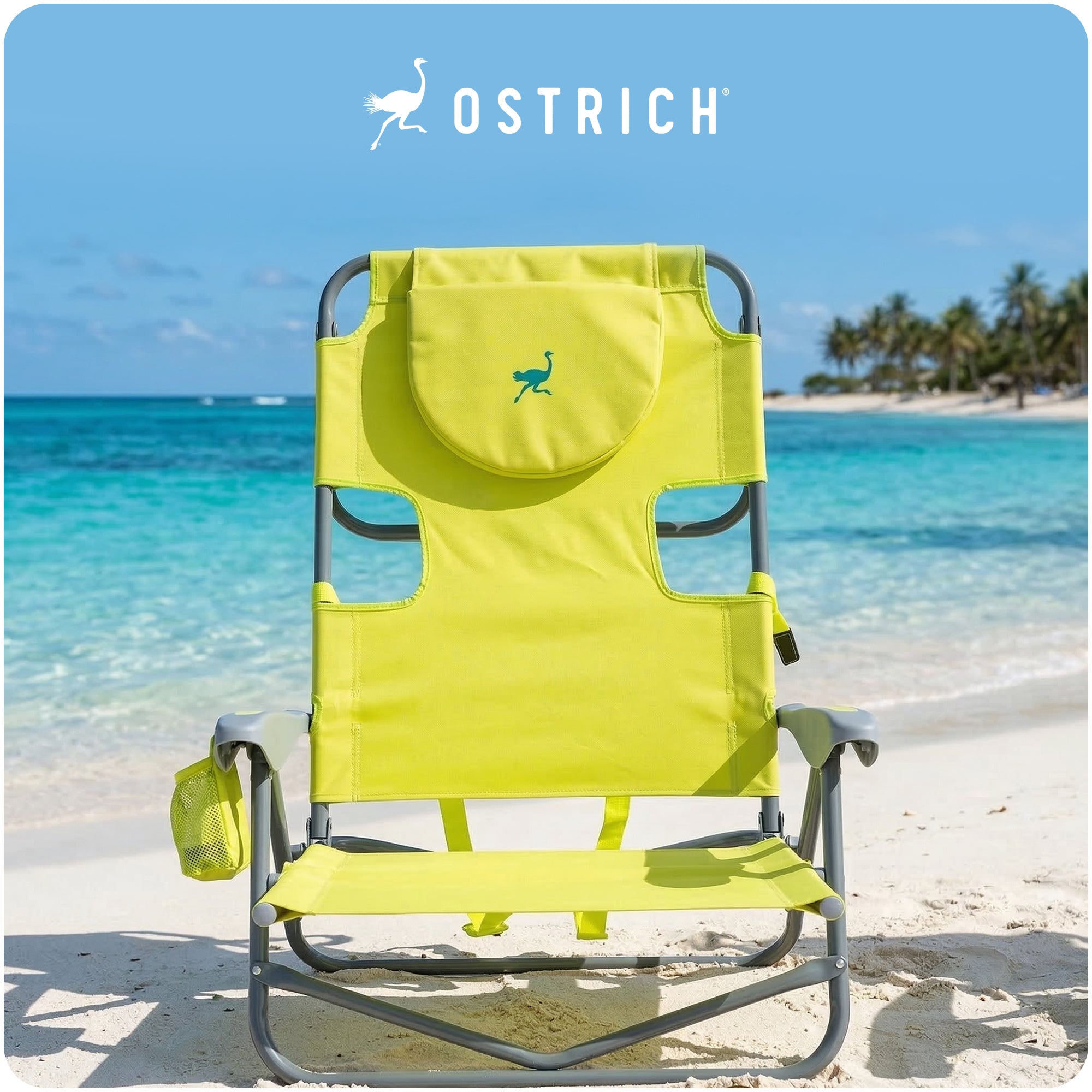 Ostrich On-Your-Back Outdoor Lounge 5 Position Reclining Beach Chair (For Parts)