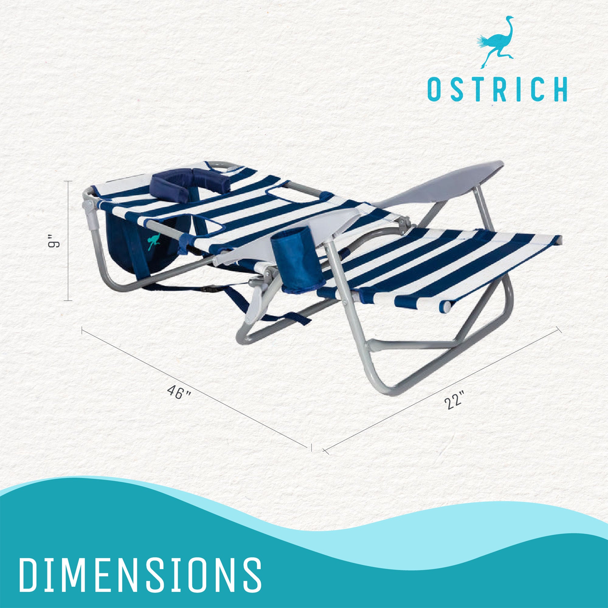 Ostrich 2 Pack 3N1 Lightweight Outdoor Lawn Chair & On-Your-Back Reclining Chair