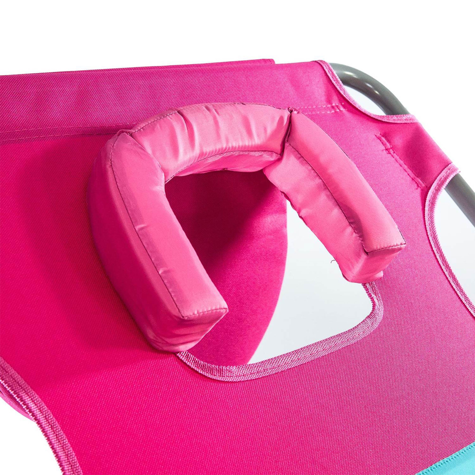 Ostrich The Ladies Comfort Lounger, Foldable Beach Pool Tanning Chair, Pink