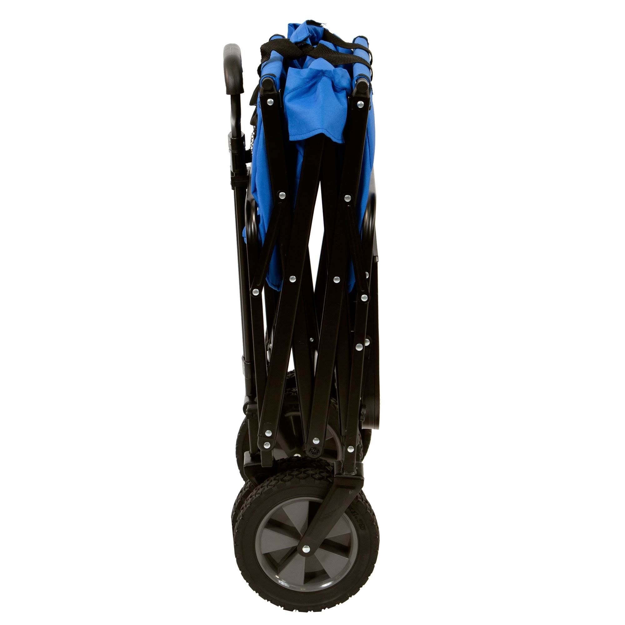 Mac Sports Folding Outdoor Garden Utility Wagon Cart w/ Table, Blue (2 Pack)