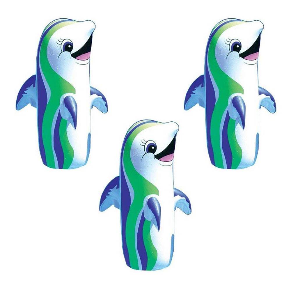 Swimline 36" Dancing Dolphin Swimming Pool Inflatable Bop Bag Float (3 Pack)