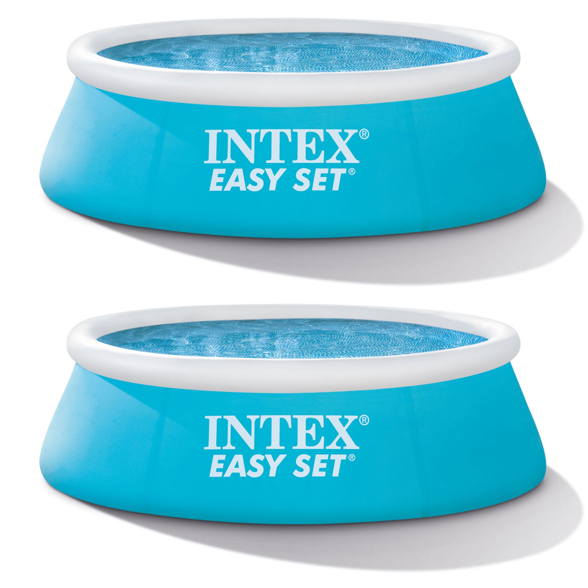 Intex 6ft x 20in Easy Set Inflatable Above Ground Swimming Pool, Blue (2 Pack) - VMInnovations