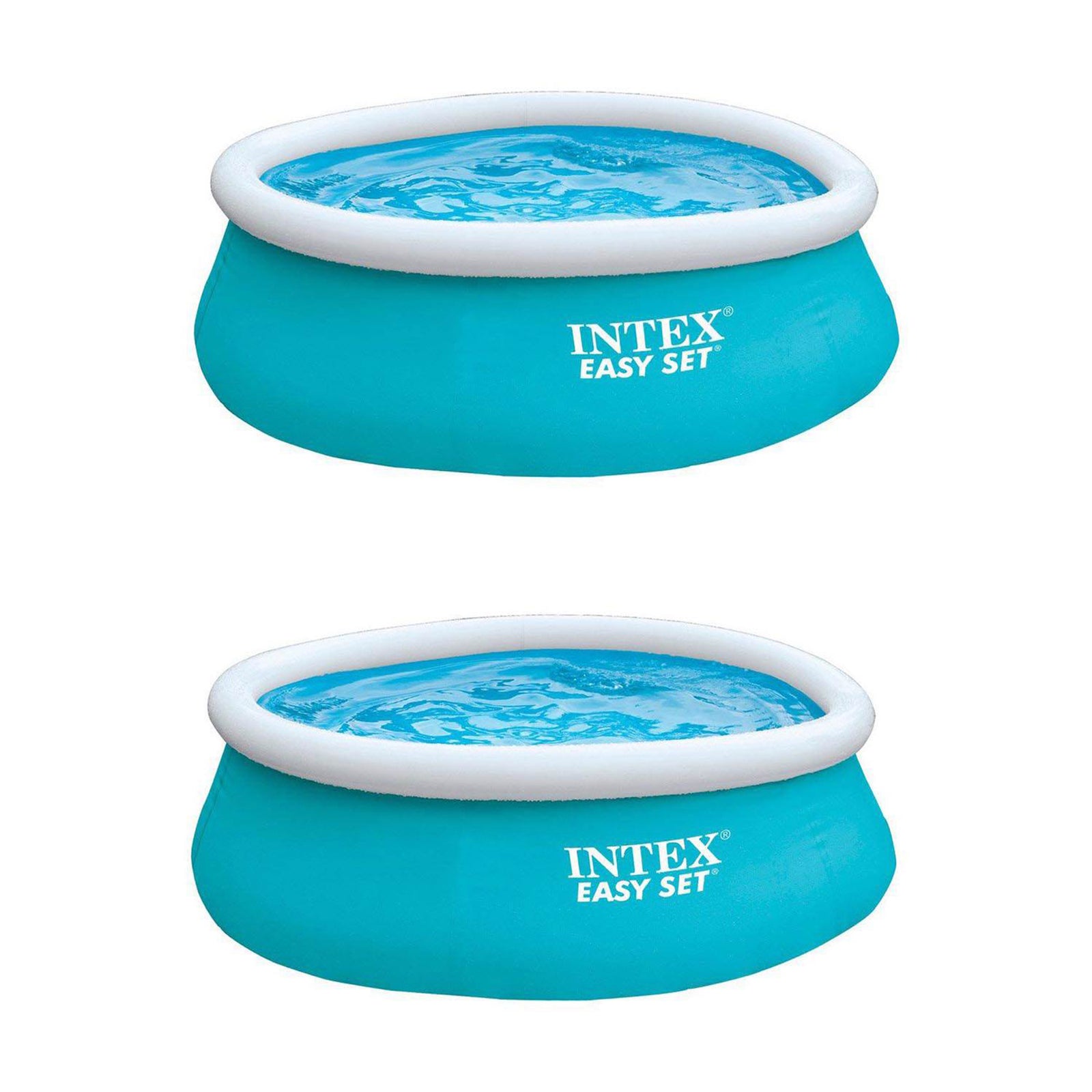 Intex 6ft x 20in Easy Set Inflatable Above Ground Swimming Pool, Blue (2 Pack) - VMInnovations