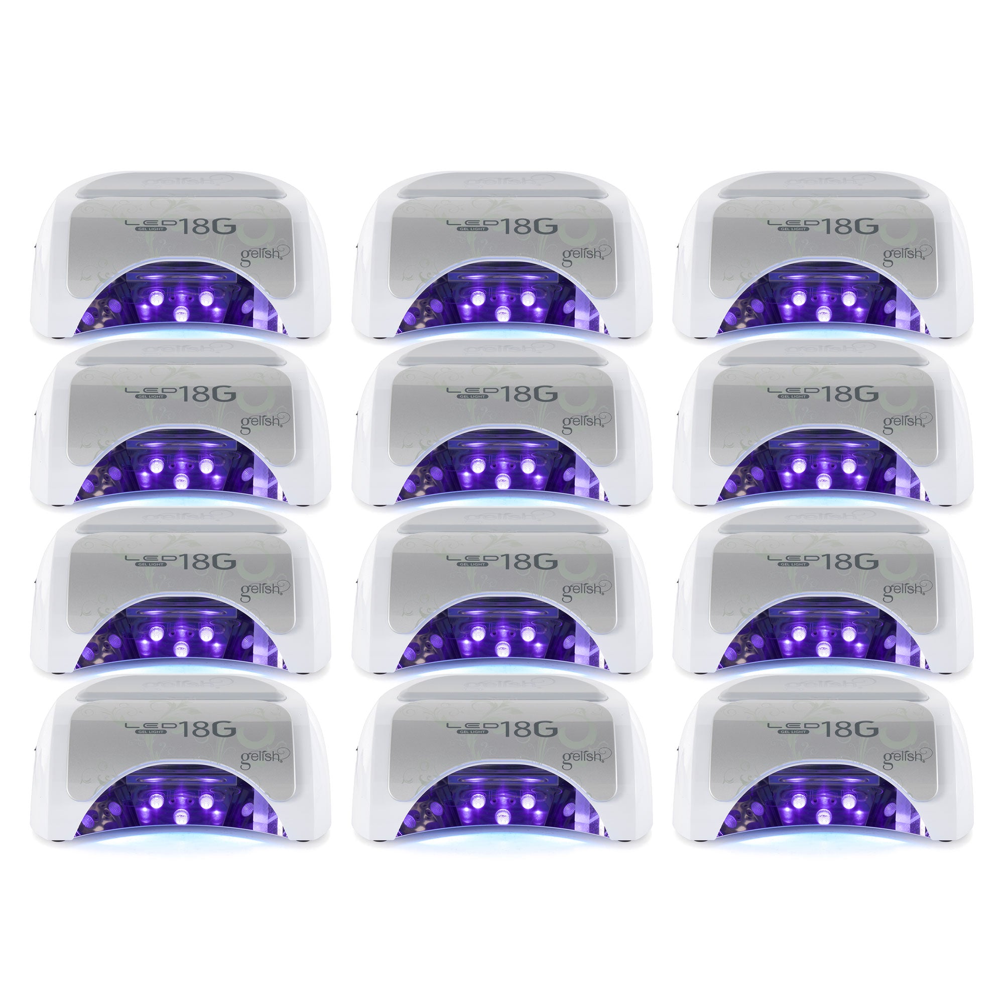Gelish 18G Professional Salon Gel Nail Polish Dry Cure LED Lamp Light, (12 Pack)