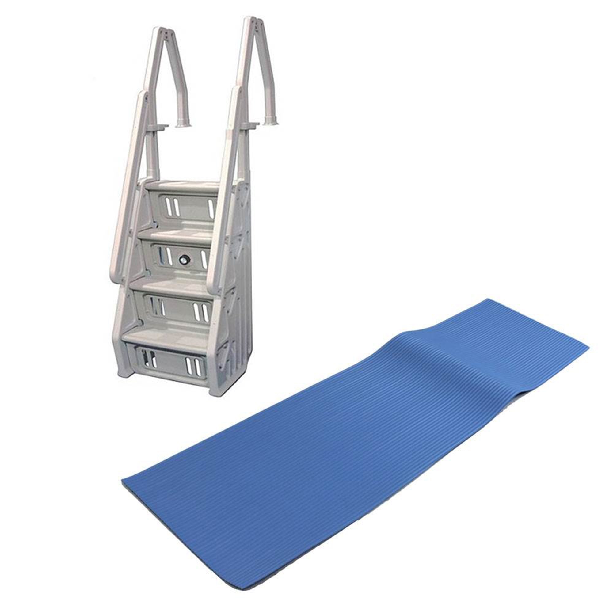 Vinyl Works In Step Above Ground Swimming Pool Ladder & Protective Ladder Mat - VMInnovations