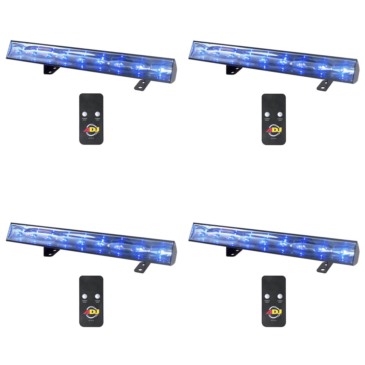 American DJ Eco UV Bar 50 IR Ultraviolet LED Black Light Wash Fixture (4 Pack)