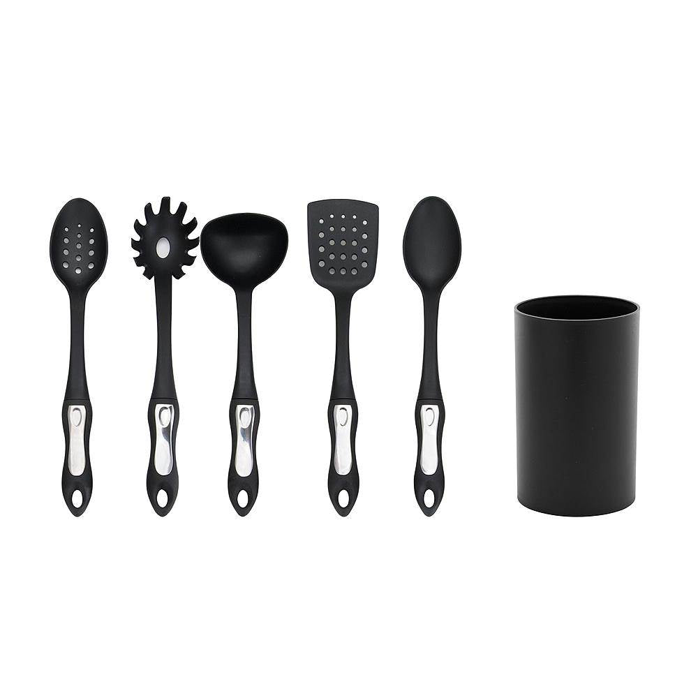 Hamilton Beach Kitchen 6 Piece Soft Touch Handle Utensil Set, Black (4 Pack)