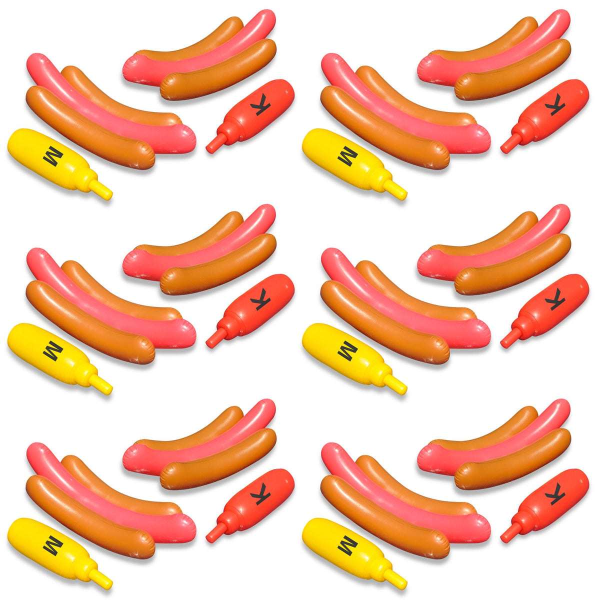 Swimline Swimming Pool Hot Dog Battle Inflatable Float Fun Kids Toys (6 Pack)
