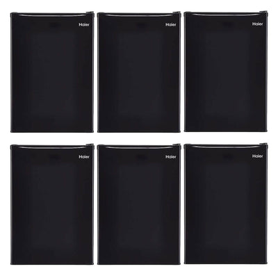 Haier 2.7 Cubic Feet Energy Star Rated Compact Refrigerator, Black (6 Pack)