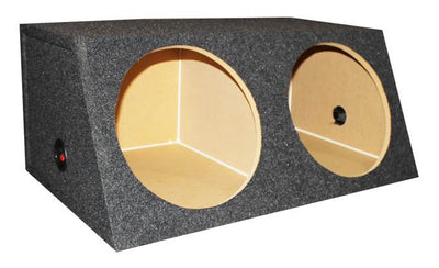 QPower Dual 10" Sealed Front Angle Subwoofer Sub Box Speaker Enclosure (2 Pack)