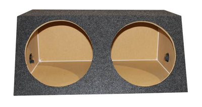 QPower Dual 10" Sealed Front Angle Subwoofer Sub Box Speaker Enclosure (2 Pack)