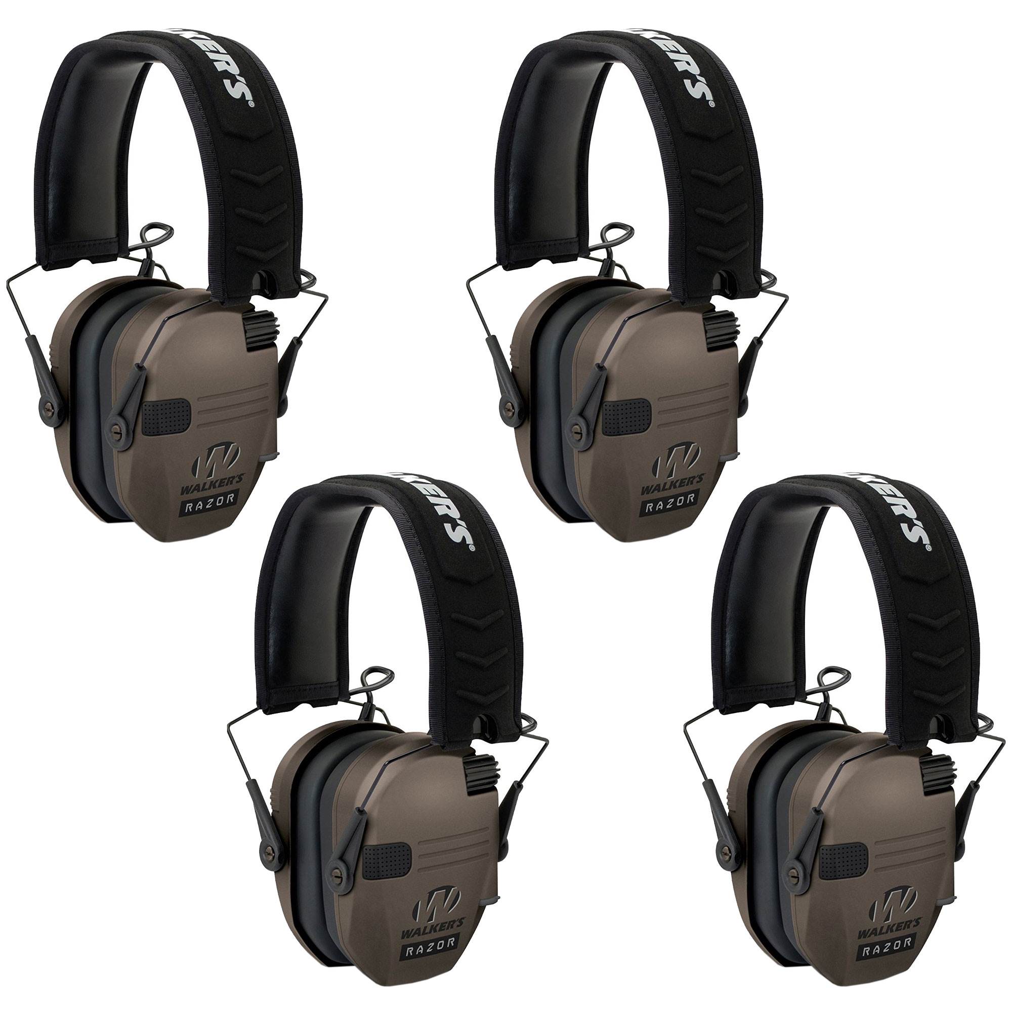 Walkers Razor Hearing Shooter Folding Earmuffs (4 Pack) (Certified Refurbished)