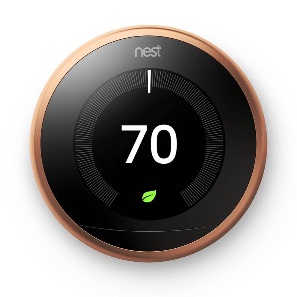 Nest Learning Smart Thermostat 3rd Generation Home/Office Wifi, Copper (2 Pack)