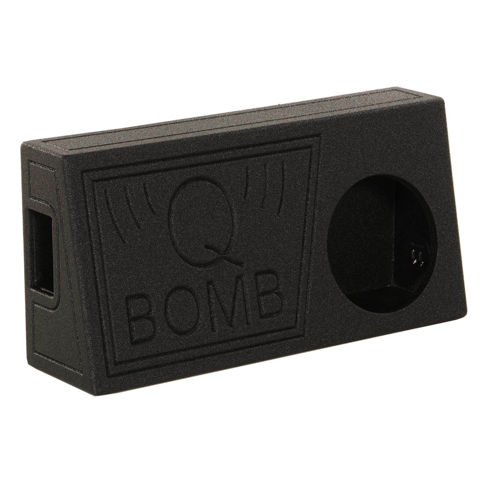 QPower QBomb 10" Single Vented Subwoofer Box with Black Bedliner Spray (2 Pack) - VMInnovations