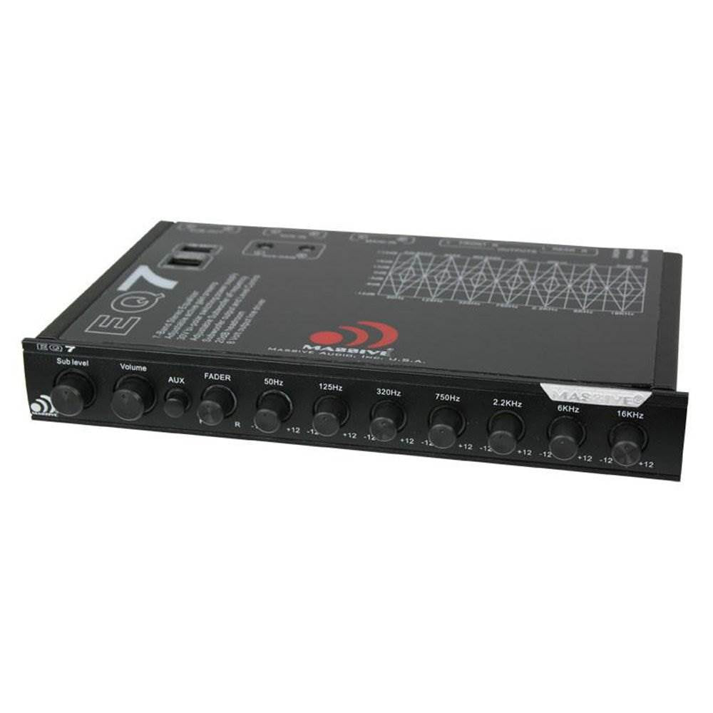 Massive Audio EQ 7 Car Audio 1/2 DIN Equalizer w/ Aux Input (Used)