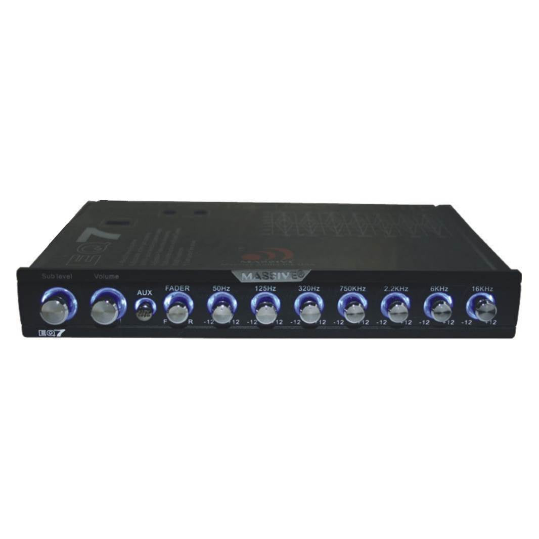 Massive Audio EQ 7 Car Audio 1/2 DIN Equalizer w/ Aux Input (Used)