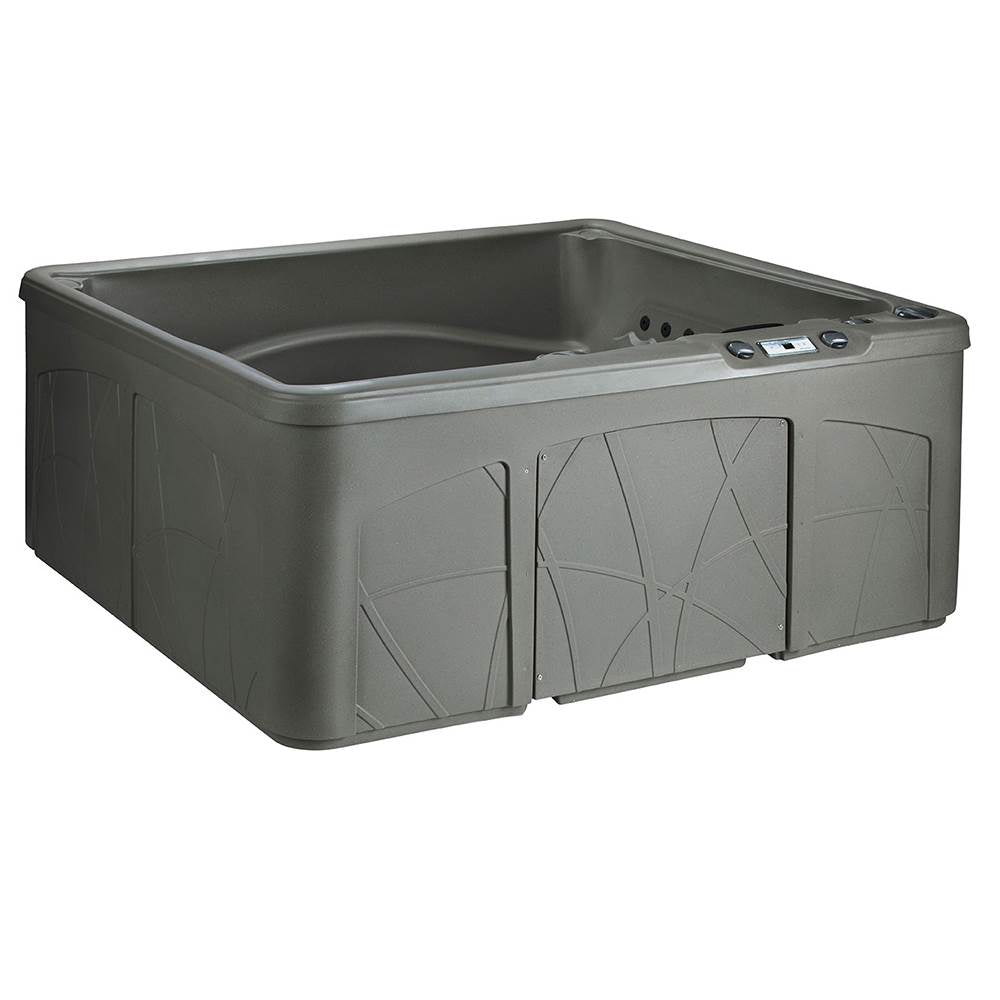 Life Smart 5 Person Outdoor Patio Hot Tub Spa w/ 28 Jets & Cover, Taupe (2 Pack)