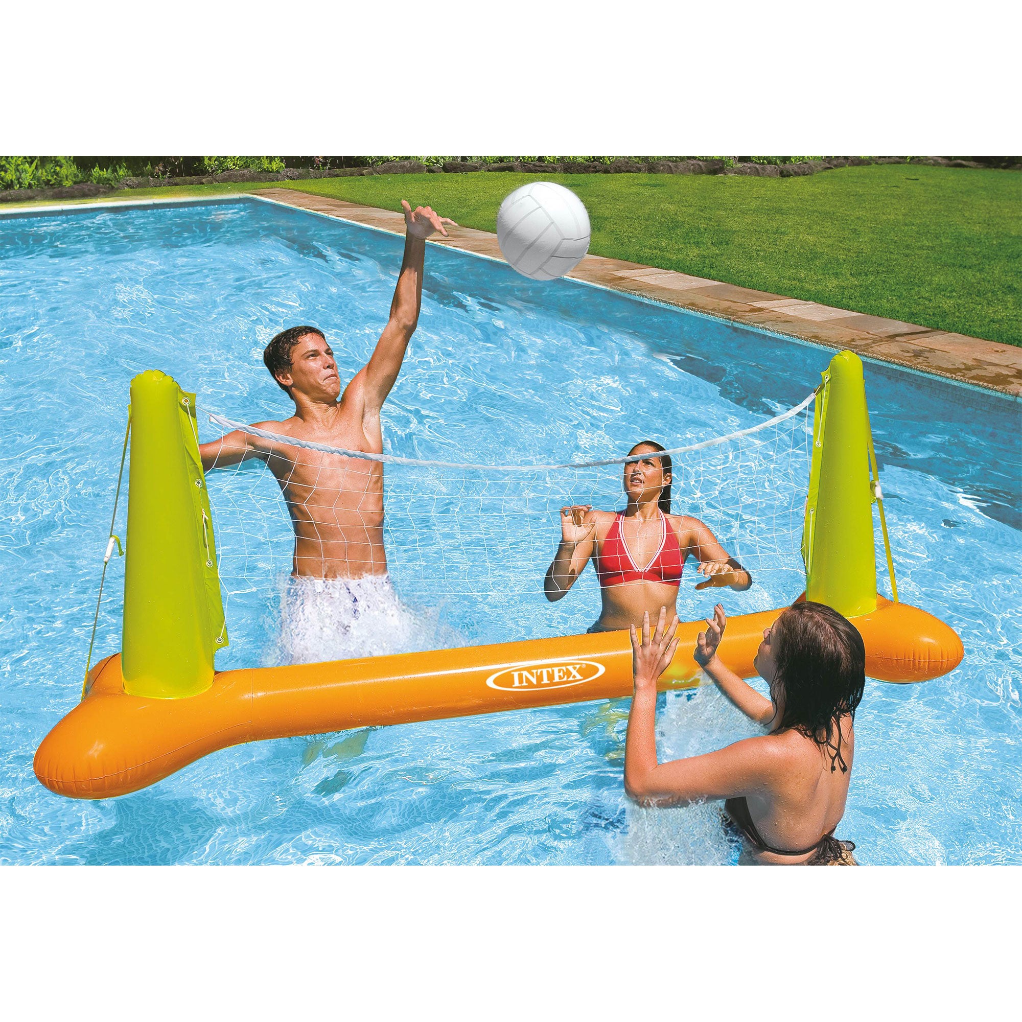 Intex Inflatable Floating Swimming Pool Toy Volleyball Game, Multicolor (6 Pack)