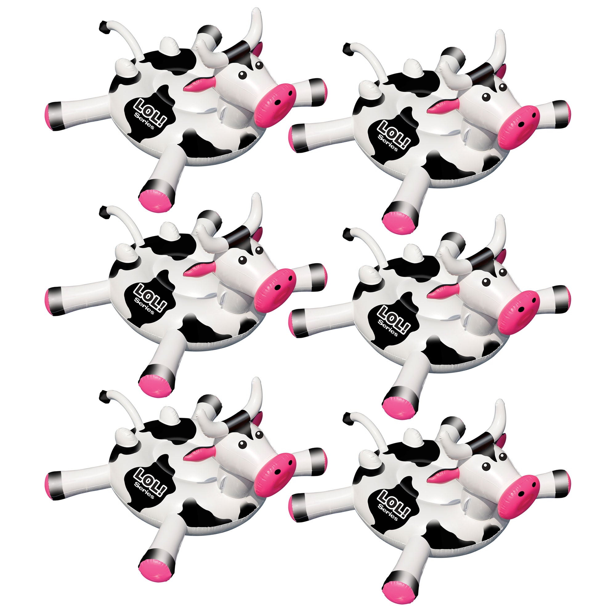 Swimline LOL Swimming Pool Giant Rideable On Cow Inflatable Float (6 Pack) - VMInnovations