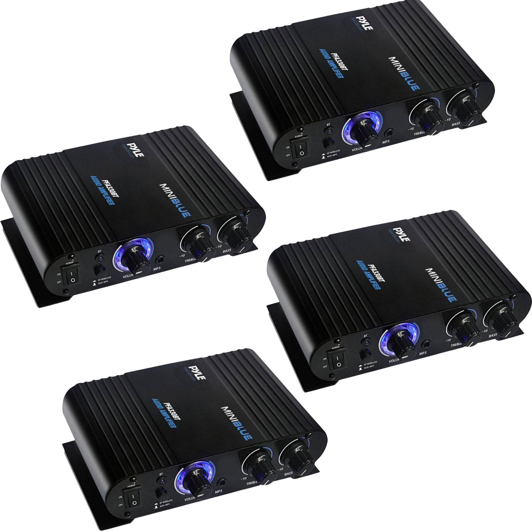 Pyle 90 Watt 8 Ohm Bluetooth Compact Home Studio Class T Amplifier (4 Pack)