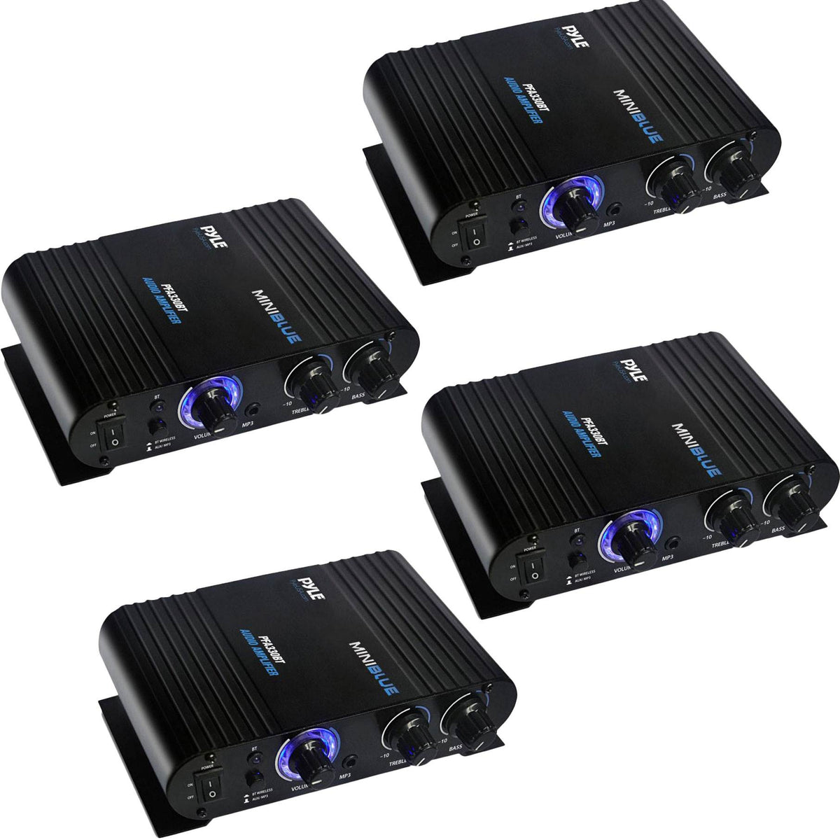 Pyle 90 Watt 8 Ohm Bluetooth Compact Home Studio Class T Amplifier (4 Pack)