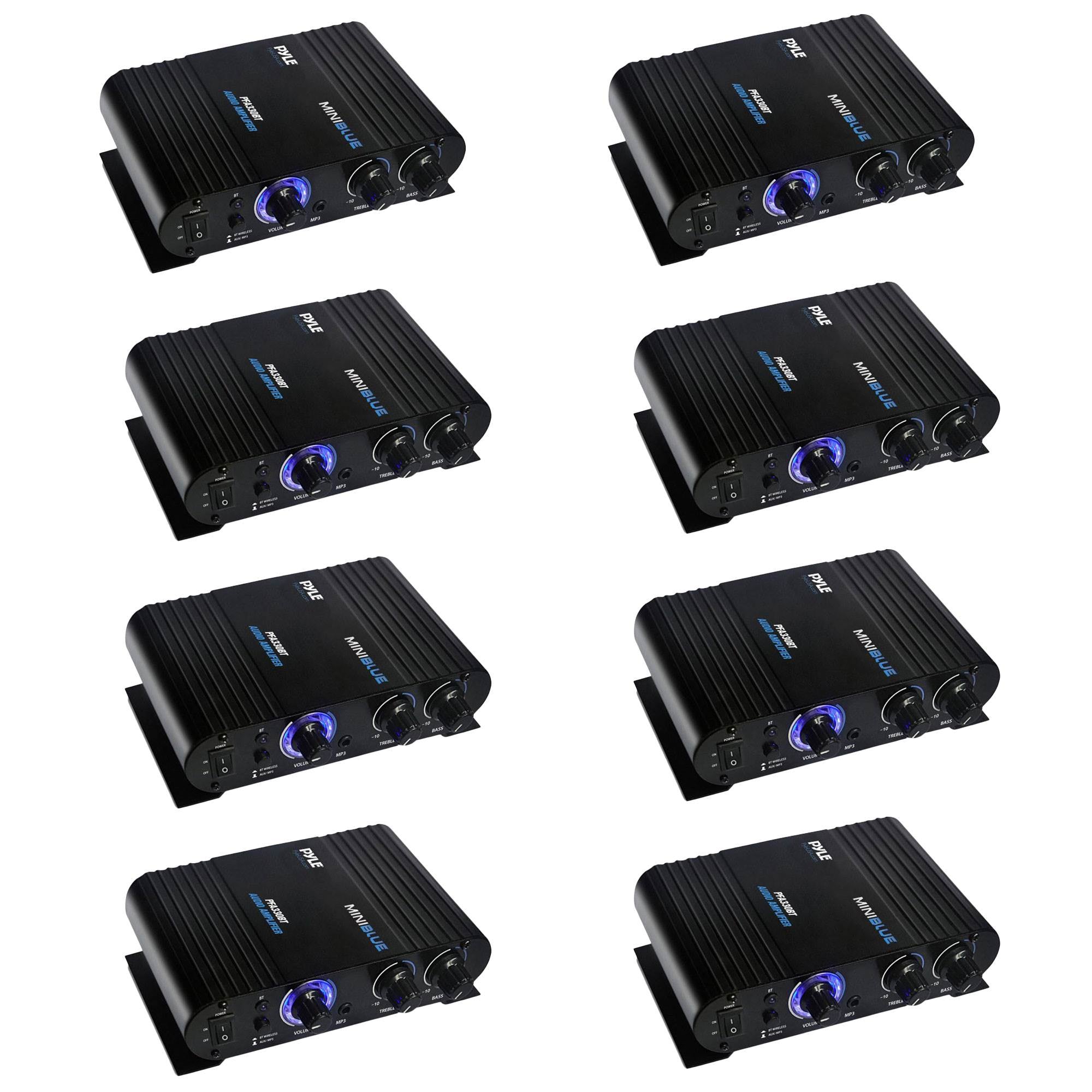 Pyle 90 Watt 8 Ohm Bluetooth Compact Home Studio Class T Amplifier (8 Pack)
