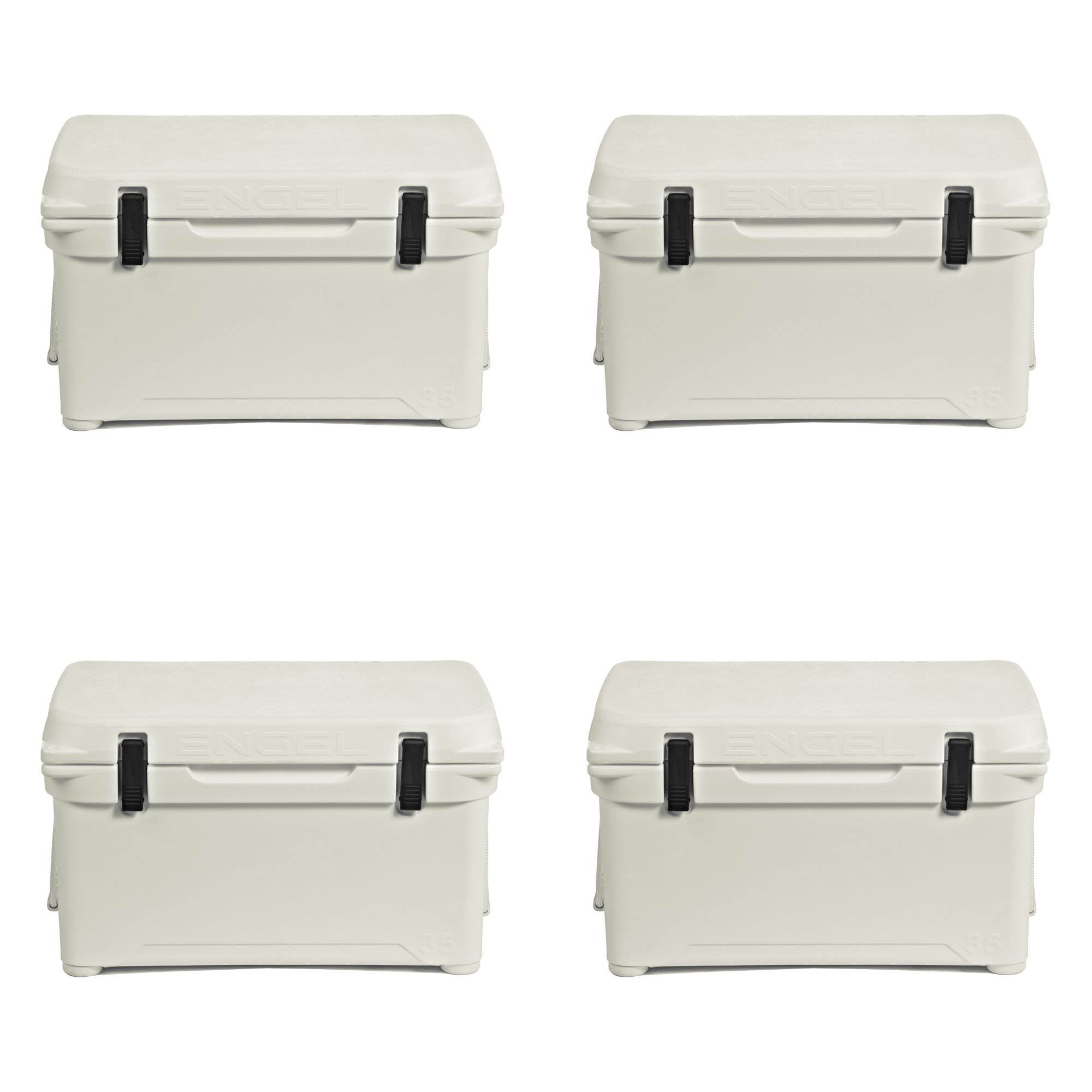 Engel 35 High Performance Durable Roto Molded Airtight White Ice Cooler (4 Pack)
