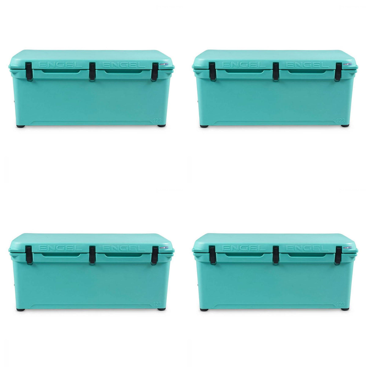 Engel 123 High Performance Durable Roto Molded Airtight Teal Cooler (4 Pack)