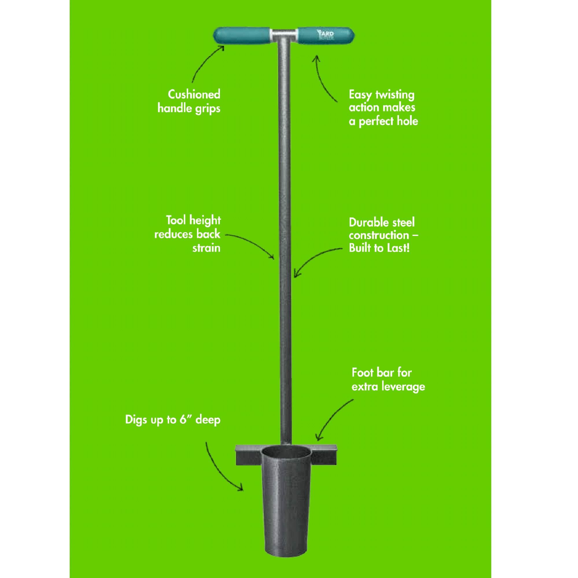 Yard Butler Heavy Duty Steel Long Handled Bulb Garden Yard Planter Tool (Used)