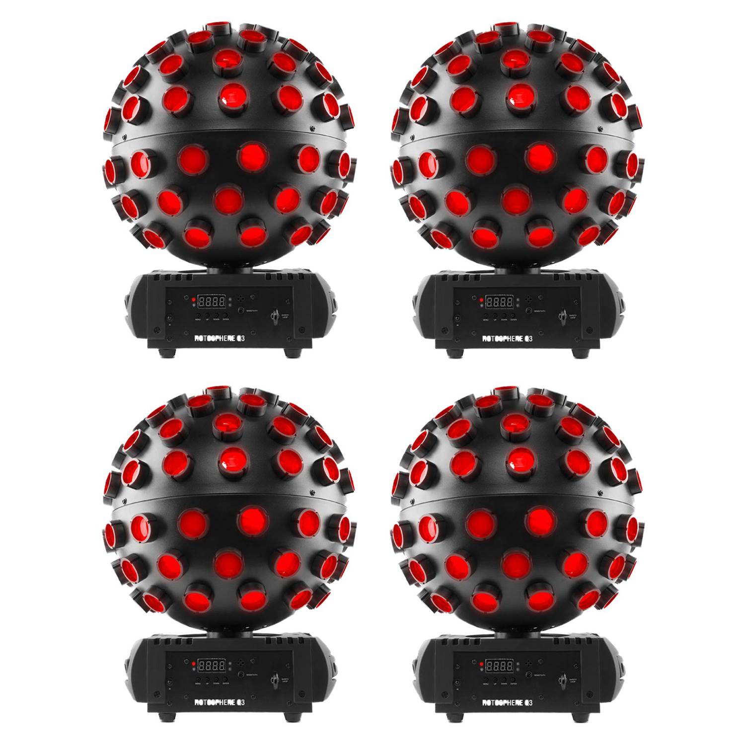 Chauvet DJ Rotosphere Q3 Rotating Mirror Ball LED Light Simulator (4 Pack) - VMInnovations