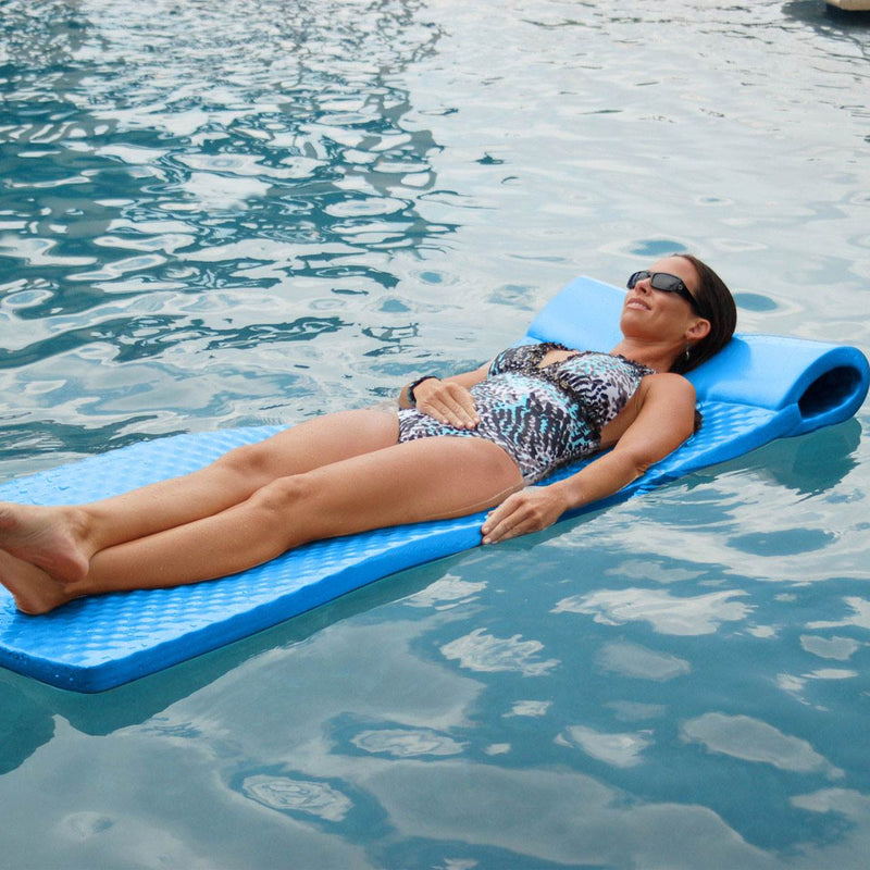 Texas Recreation Super Soft 70" Foam Mat Raft Lounger Pool Float, Blue (2 Pack)