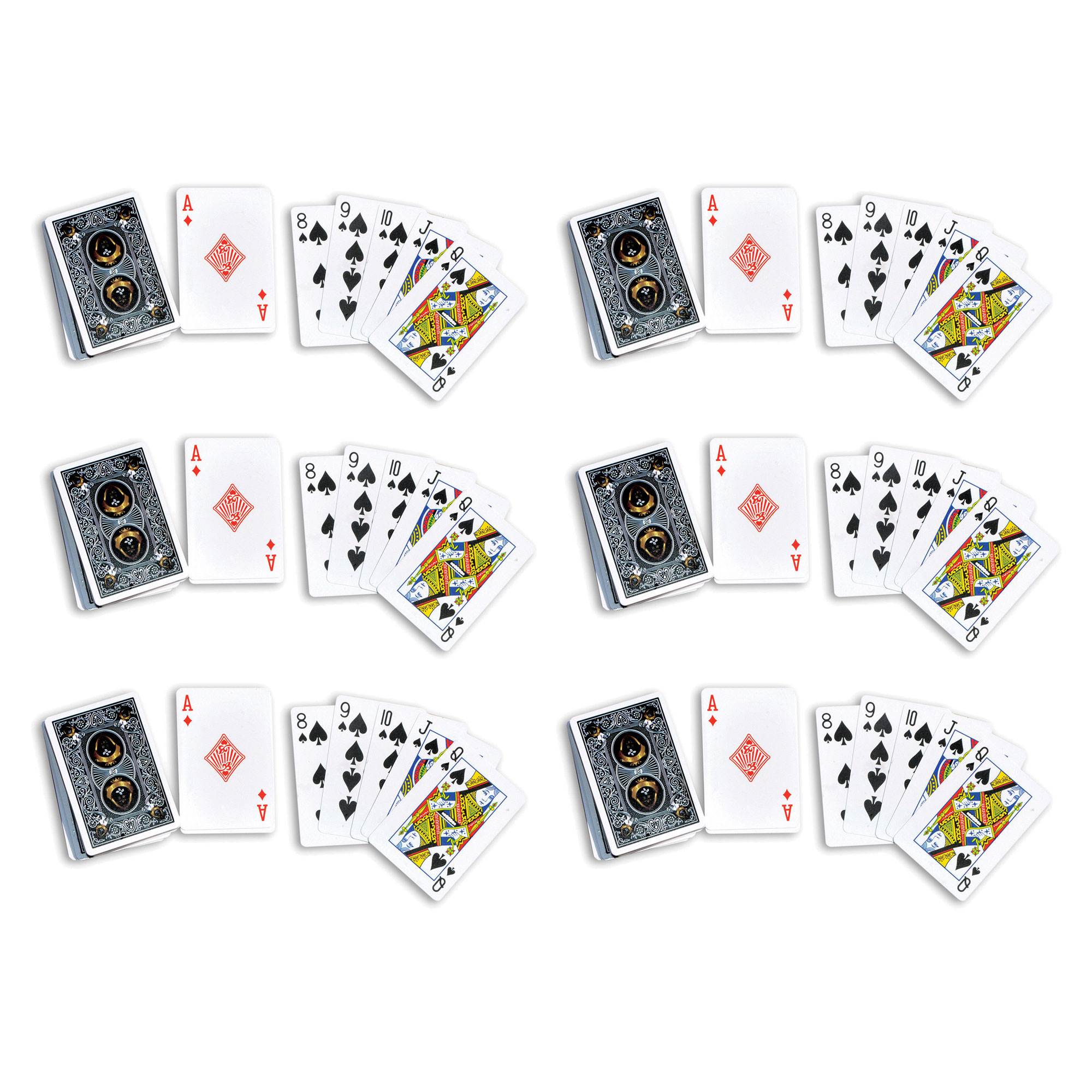 Swimline Swimming Pool Hot Tub Waterproof Plastic Deck of Playing Cards (6 Pack)