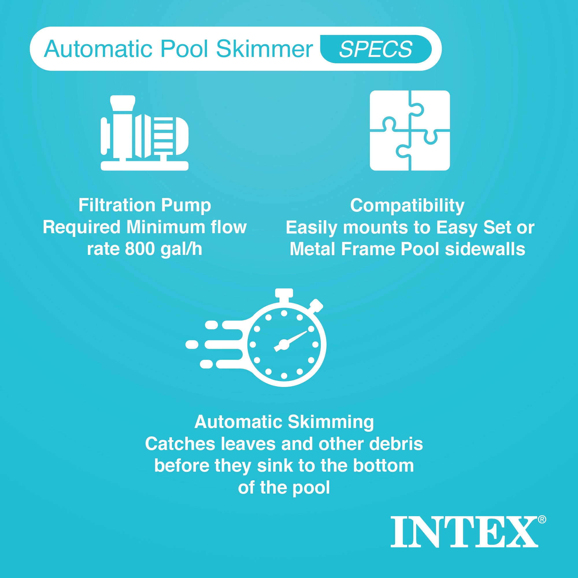Intex 120V Krystal Clear Saltwater Pool System + Wall Mount Surface Skimmer - VMInnovations